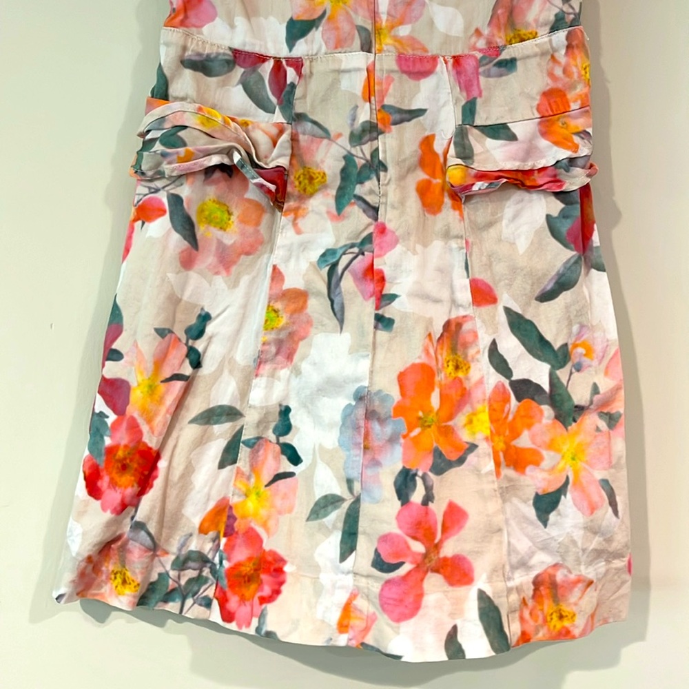 TEA Toddler 3T Sleeveless Dress Flowy Floral Ruffles Cotton Pink Orange Zipper - Picture 10 of 10
